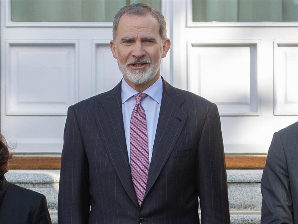 El Rey Felipe VI durante una audiencia a los miembros de las dos últimas promociones del Cuerpo de Letrados del Consejo de Estado, en el Palacio de La Zarzuela, en su 57 cumpleaños