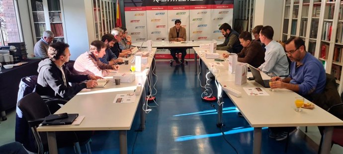El presidente de la RFEA, Raúl Chapado, durante un desayuno informativo con medios