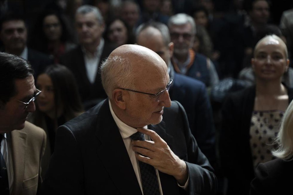 El presidente de Mercadona, Juan Roig, durante el acto homenaje al vicepresidente de la CEV, Mique Burdeos, en el Auditorio CEV, a 30 de enero de 2025, en Valencia, Comunidad Valenciana (España).