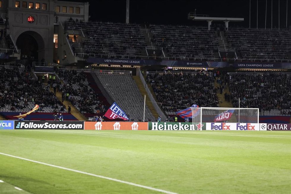 Archivo - Empty supporters' stand during the UEFA Champions League 2024/25 League Phase MD5, match between FC Barcelona and Stade Brestois 29 at Estadi Olimpic Lluis Companys on November 26, 2024 in Barcelona, Spain.