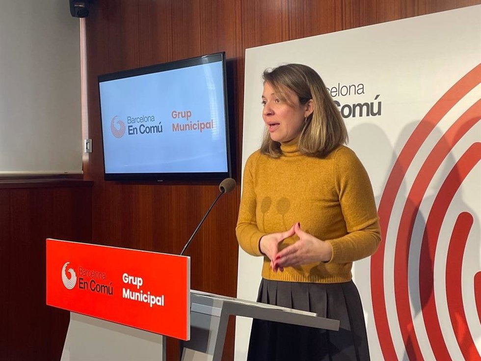 La presidenta de BComu, Janet Sanz, en rueda de prensa este jueves
