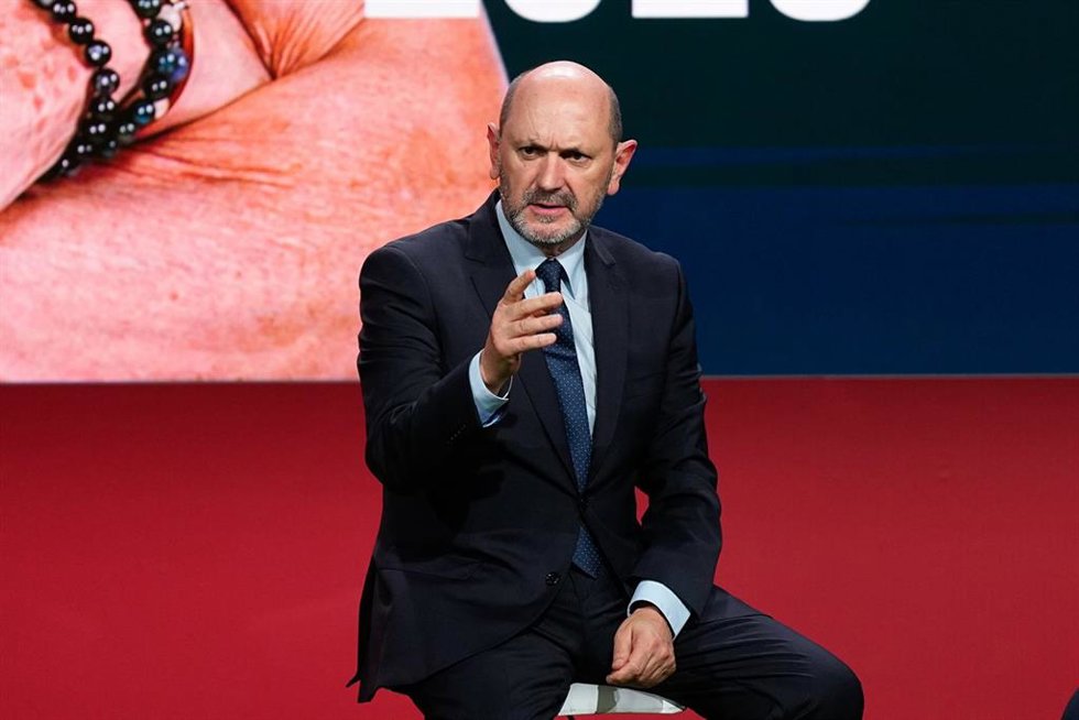 El presidente de la RFEFRafael Louzán, en el evento de renovación de Luis de la Fuente como seleccionador nacional.