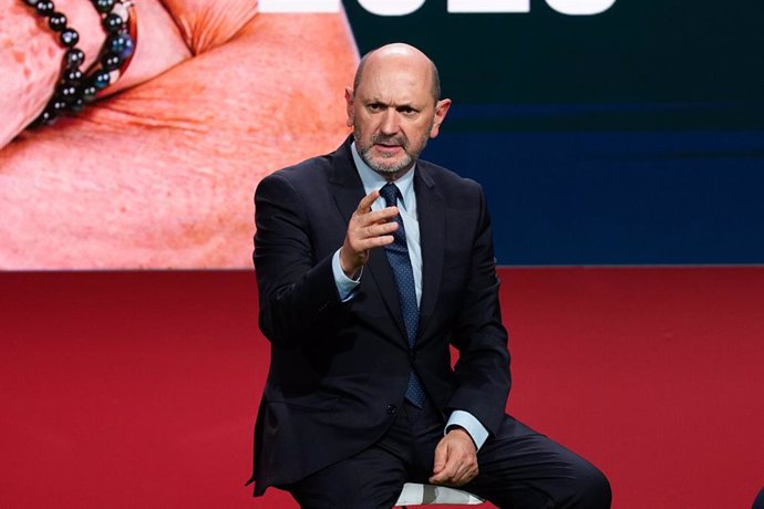 Rafael Louzan, President of RFEF, during the announcement of his renewal as head coach of Spain Team until 2028 held at the headquarters of the Spanish Football Federation at Ciudad del Futbol on January 27, 2025, in Madrid, Spain.