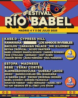 Madness, Caravan Palace, Bebe, Yerai Cortés y Rawayana se unen al cartel del festival Río Babel 2025