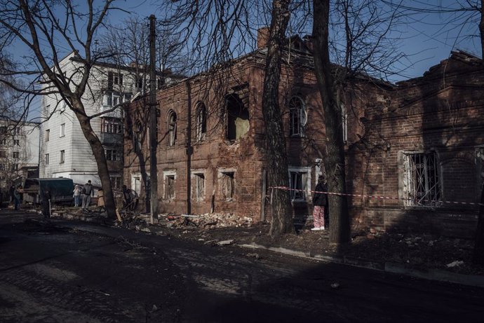 Archivo - November 22, 2024, Sumy, Ukraine: On the morning of Friday, November 22, 2024 in Sumy, a Shahed drone hit an apartment building in the city center of Sumy. Leaving one dead and ten injured.