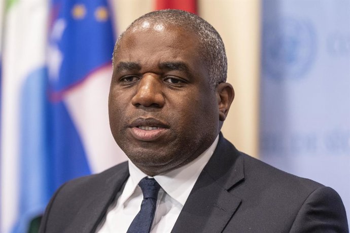 Archivo - November 18, 2024, New York, New York, USA: David Lammy, Secretary of State for Foreign, Commonwealth and Development Affairs of the United Kingdom of Great Britain and Northern Ireland speaks during joint press briefing with Andrii Sybiha For