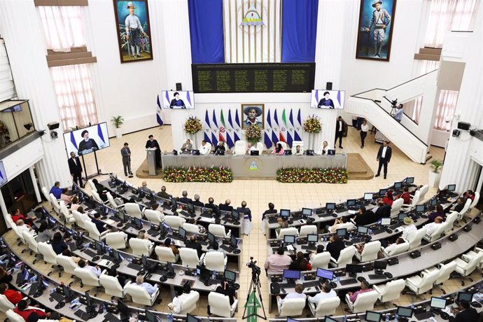 Archivo - Vista del interior del Parlamento de Nicaragua