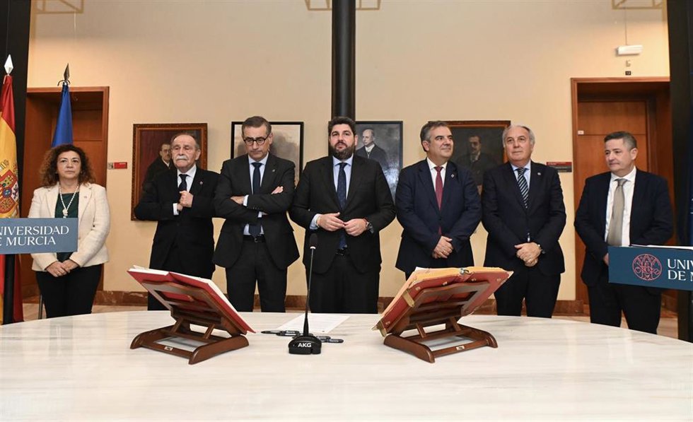 31.01.B5el Presidente De La Comunidad, Fernando López Miras, Preside El Acto De Toma De Posesión De Bartolomé Viúdez Como Nuevo Presidente Del Consejo Social De La Universidad De Murcia