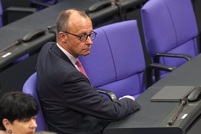 31 January 2025, Berlin: Friedrich Merz, Chairman of the Christian Democratic Union of Germany (CDU) and parliamentary group leader of the CDU/Christian Social Union in Bavaria (CSU) in the German Bundestag, reacts in the plenary chamber of the Bundestag.