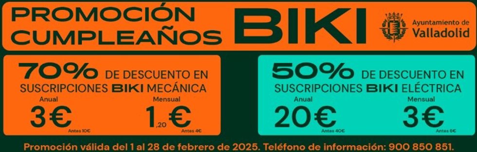 Promoción de descuentos en BIKI este mes de febrero.