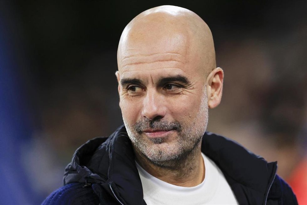 El entrenador del Manchester City, Pep Guardiola, en un partido de Champions.
