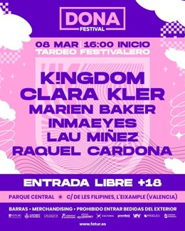 Cartell del Dona Festival el 8 de març