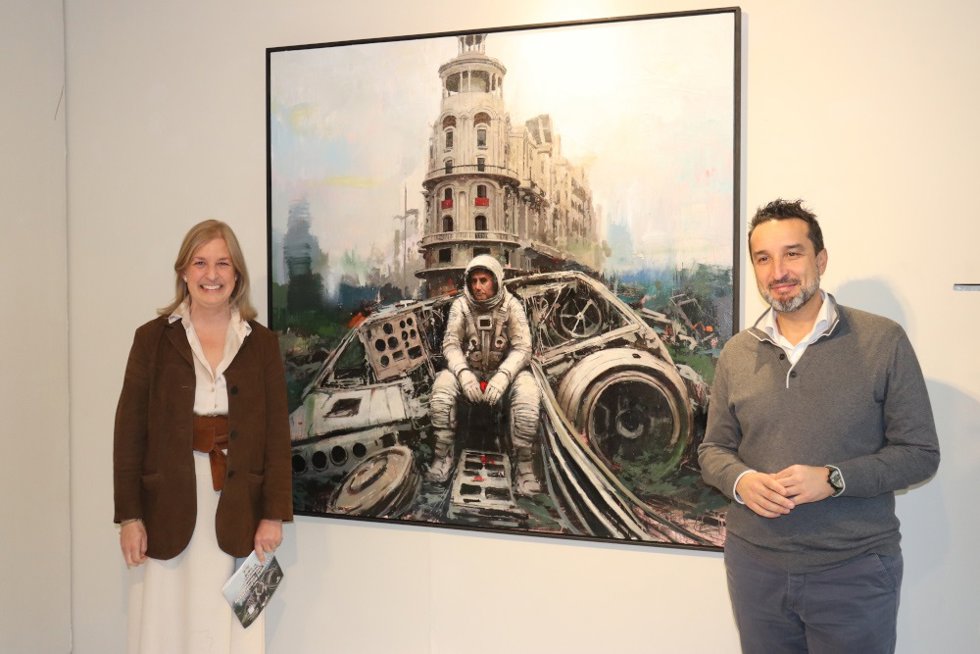 Inauguración de la exposición del Premio de Pintura Francisco Zurbarán en la Sala Vaquero Poblador de la Diputación de Badajoz.