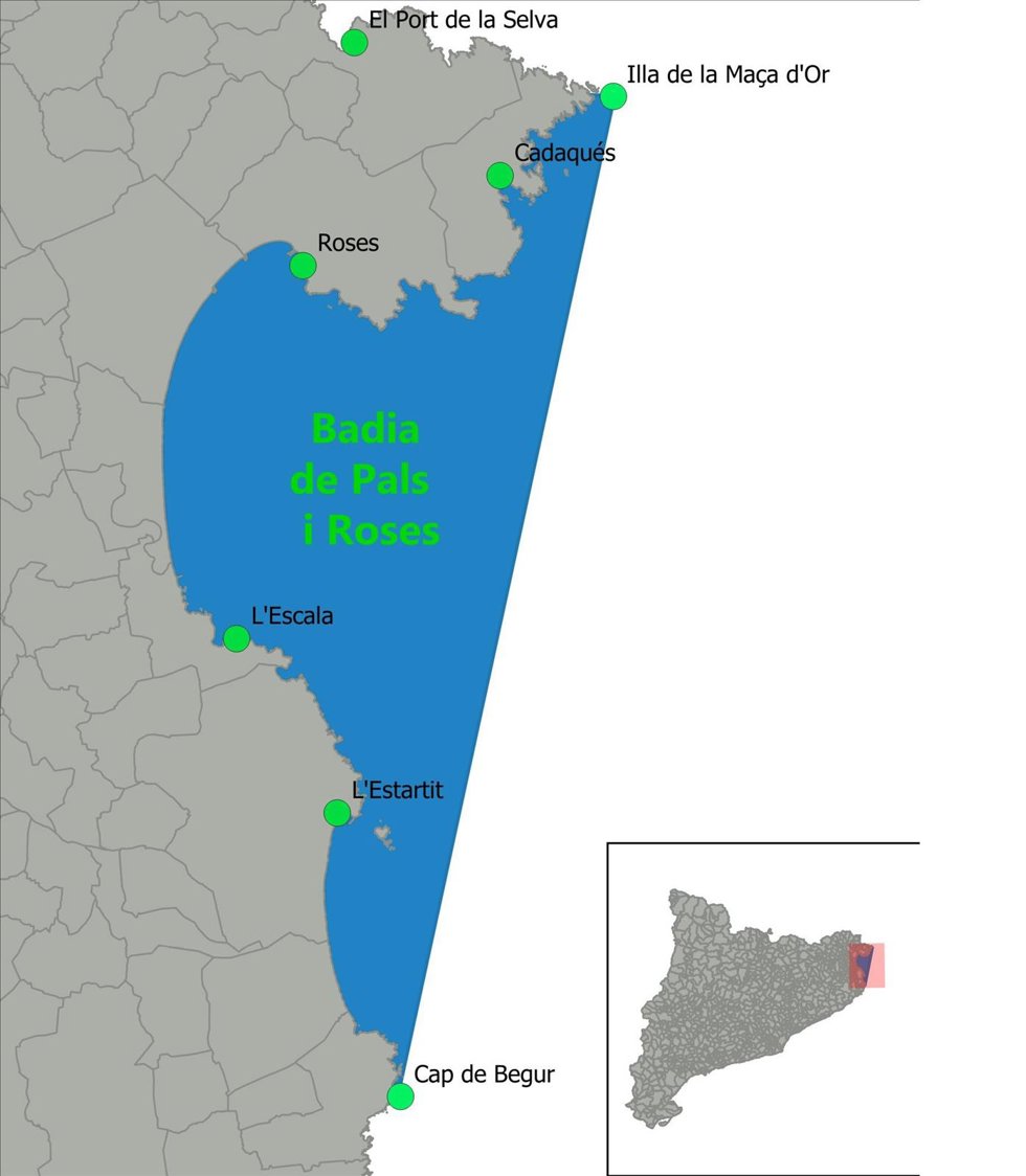 Zona afectada por el veto a la pesca de sepia en febrero de 2025, en la Costa Brava (Girona)