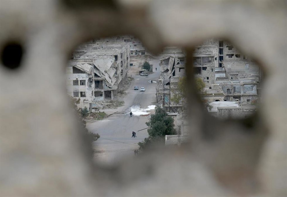 Imagen de destrucción en la ciudad siria de Derá