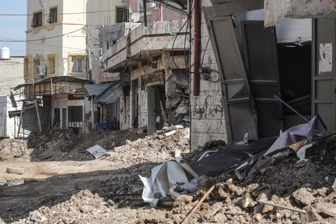 January 28, 2025, Tulkarm, Palestine: General view of destroyed homes in Tulkarm camp during a military operation. The Israeli army carried out a large-scale military operation in the city of Tulkarm and Tulkarm camp in the West Bank, which included raids