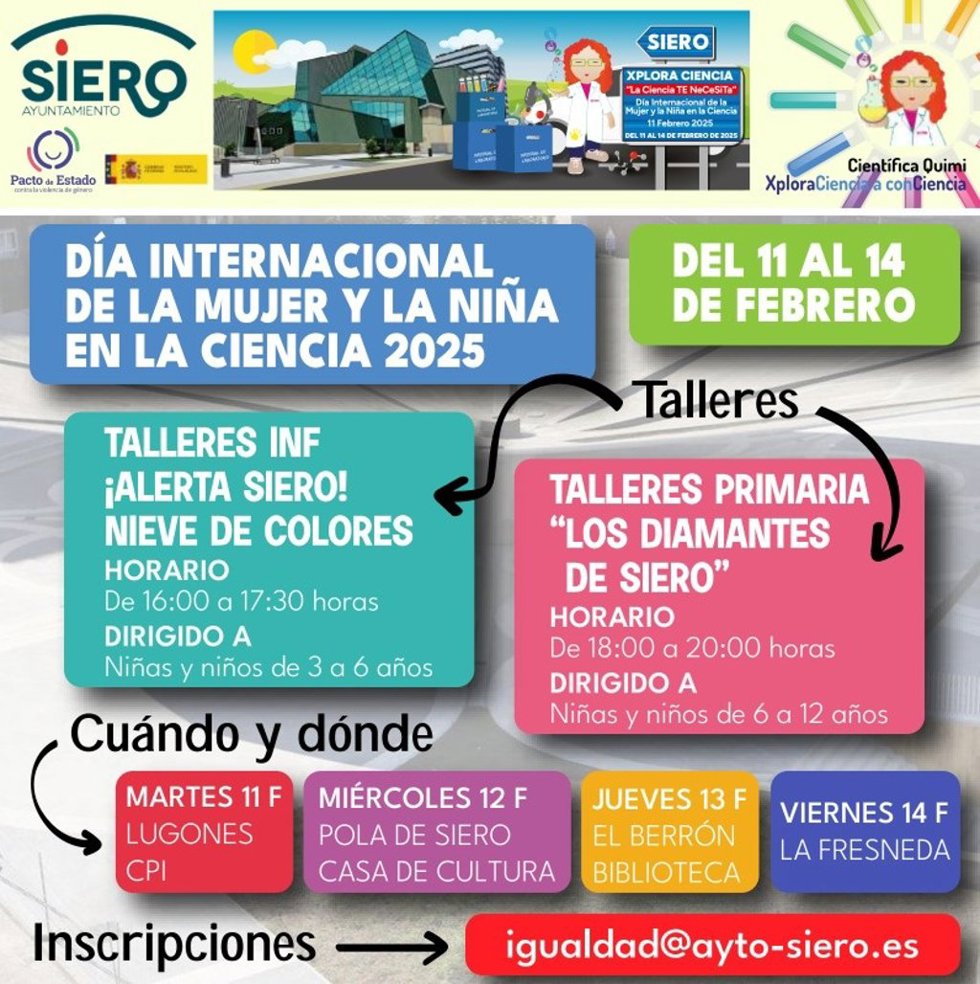 Siero organiza actividades por el Día Internacional de la Mujer y la Niña en la Ciencia