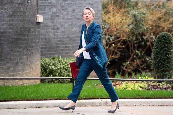 January 14, 2025, London, England, United Kingdom: Home Secretary YVETTE COOPER arrives at Downing Street for a weekly Cabinet Meeting.