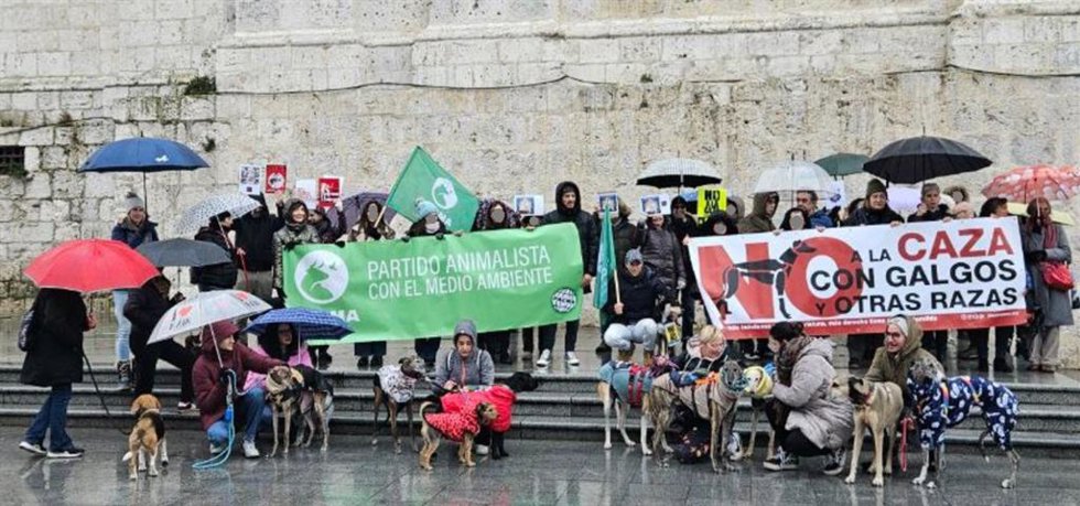 Manifestación para alertar de la "desprotección" de perros en la caza en Valladolid