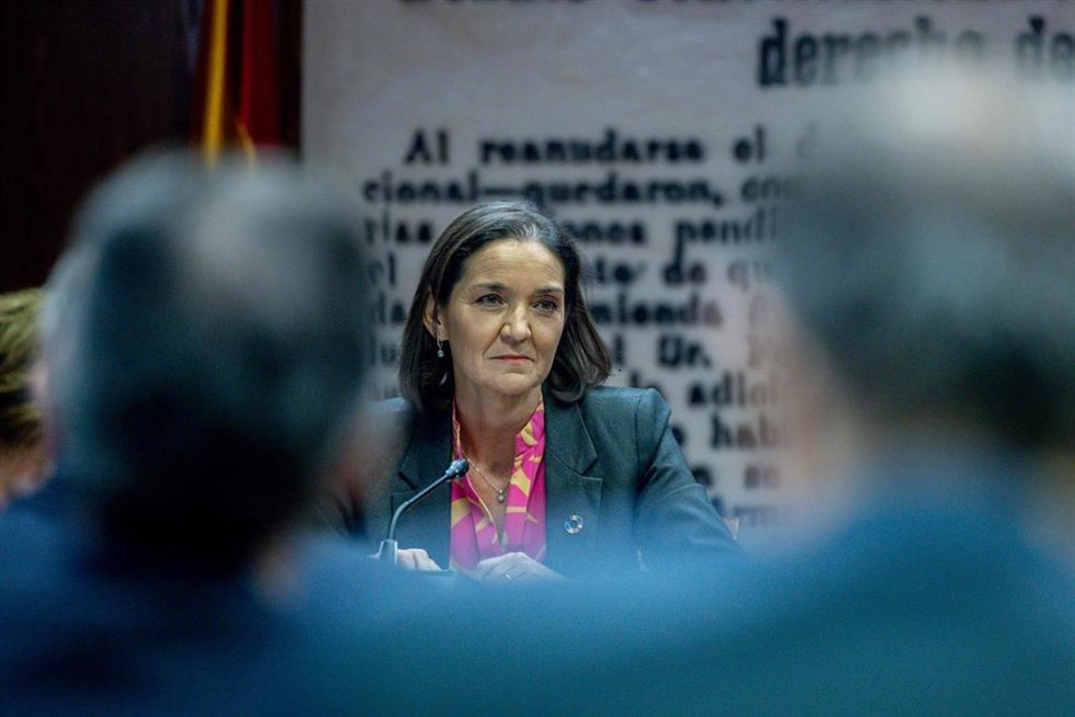 La exministra de Industria, Comercio y Turismo y portavoz del PSOE en el Ayuntamiento de Madrid, Reyes Maroto, comparece ante la Comisión de Investigación sobre el caso Koldo, en el Senado, a 29 de enero de 2025, en Madrid (España). 