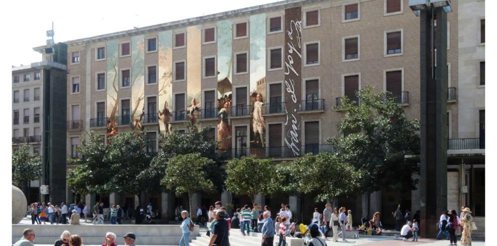 Recreación de la futura fachada del Centor Goya, en la plaza del Pilar.