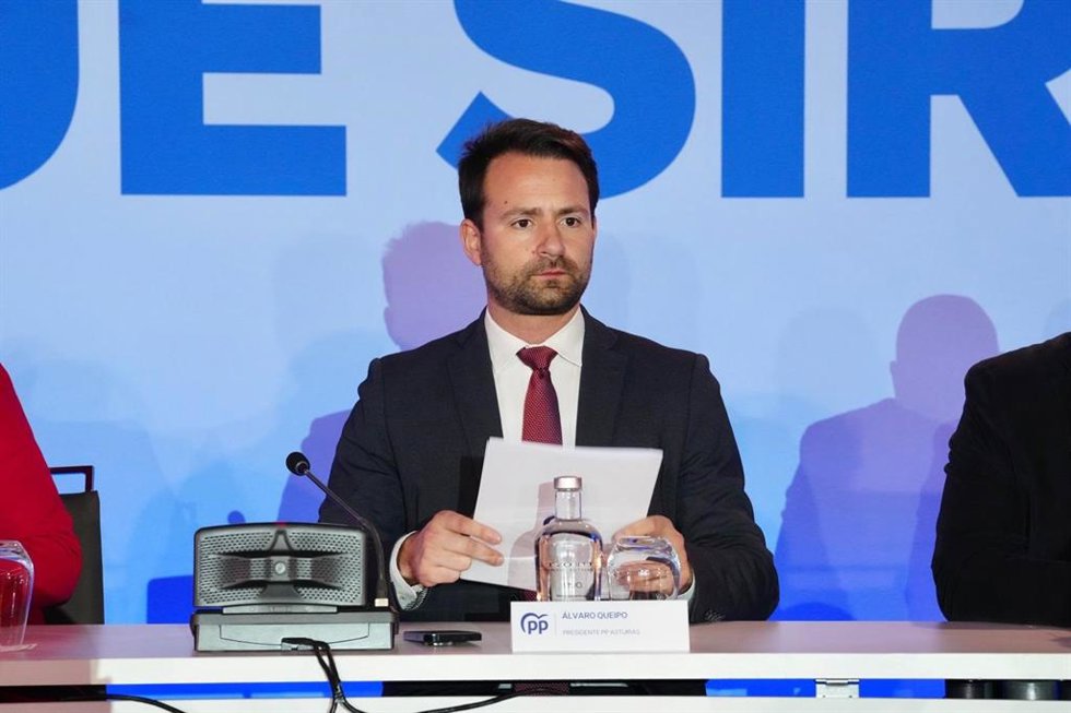 El presidente del PP de Asturias, Álvaro Queipo, en la Junta Directiva Nacional del PP en Madrid.