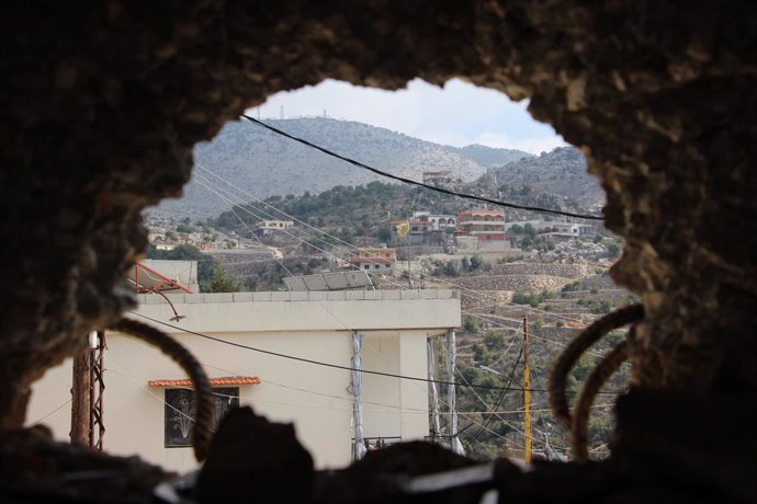 Edificio dañado por un ataque israelí en Líbano