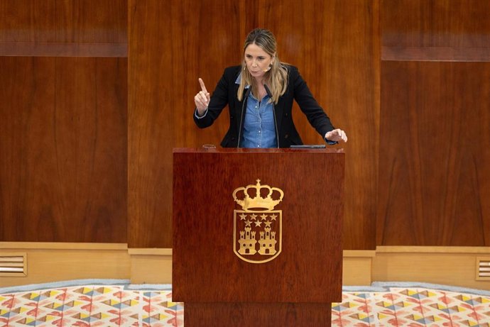 Archivo - La diputada del PSOE en la Asamblea, Mar Espinar, interviene durante un pleno en la Asamblea 