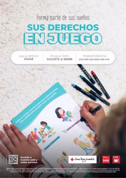 Cartel del programa de Cruz Roja destinado a favorecer el juevo en niños y adolescentes.