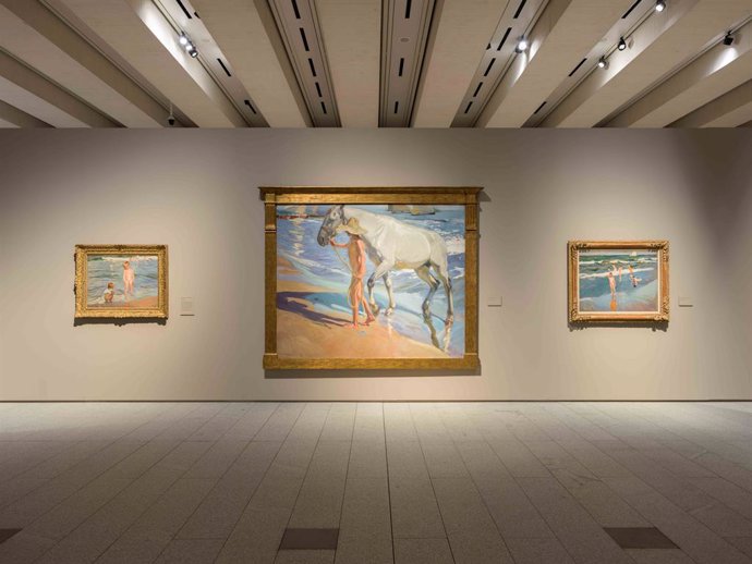 Obras de Sorolla expuestas en la Galería de las Colecciones Reales.