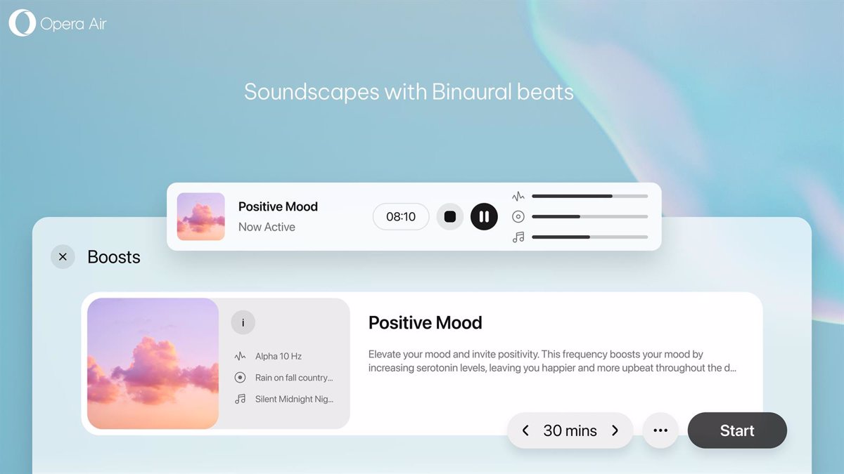 Opera Air is a browser that fosters digital well -being and integrates ‘mindfulness’ tools