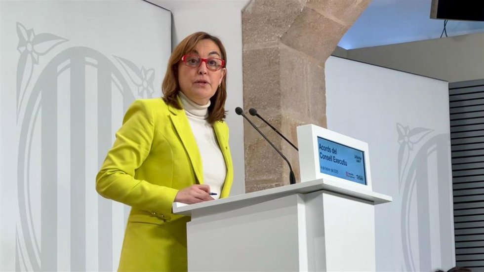 La consellera y portavoz de la Generalitat, Sílvia Paneque, en una rueda de prensa tras el Consell Executiu