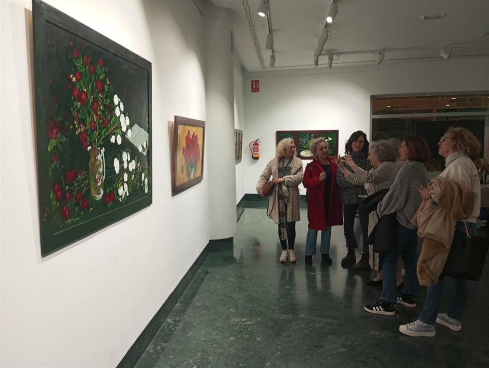 Inauguración de la exposición de María Sancho en la Fundación Caja Rural del Sur de Huelva.