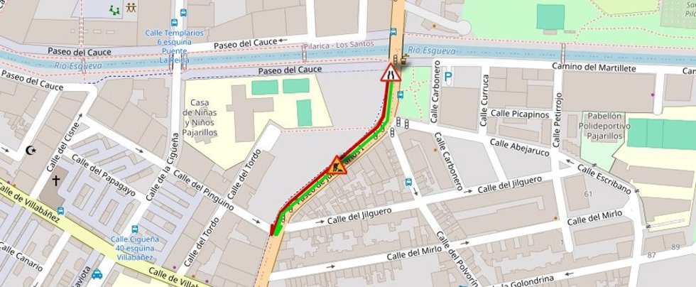 Información sobre el corte de tráfico en el paseo de Juan Carlos I.