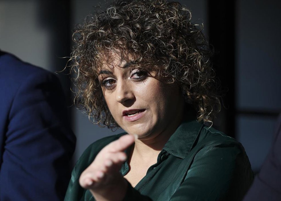 La presidenta de la Liga F, Beatriz Alvarez, en la reunión informativa de la Liga F con medios de comunicación en Barcelona