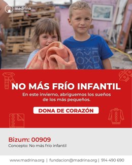 Archivo - Fundación Madrina recoge material de abrigo para proteger a más de 2.000 niños y madres embarazadas del frío