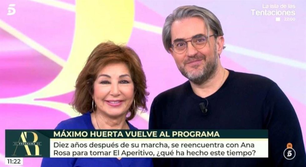 Ana Rosa Quintana y Máximo Huerta se han reencontrado diez años después de que el periodista dejase el programa