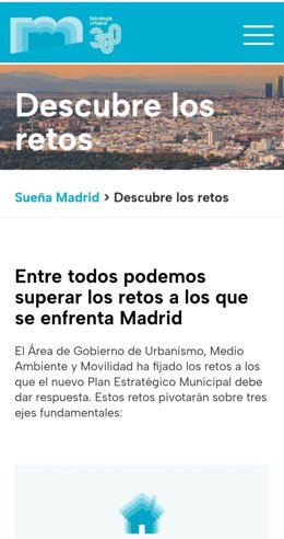 El Ayuntamiento activa una web que busca la participación ciudadana en el "soñar Madrid", el futuro PGOU