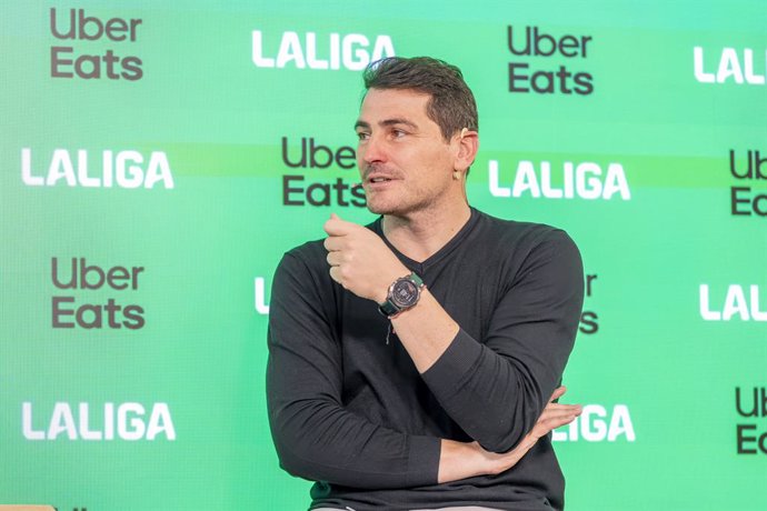 Iker Casillas durante un acto de LaLiga y Uber Eats.