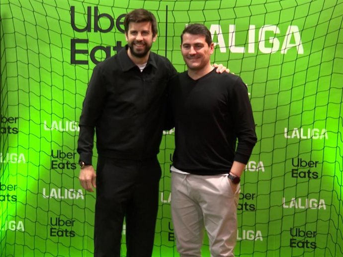 Casillas y Gerard Piqué han presentado la nueva campaña de Uber Eats y LALiga