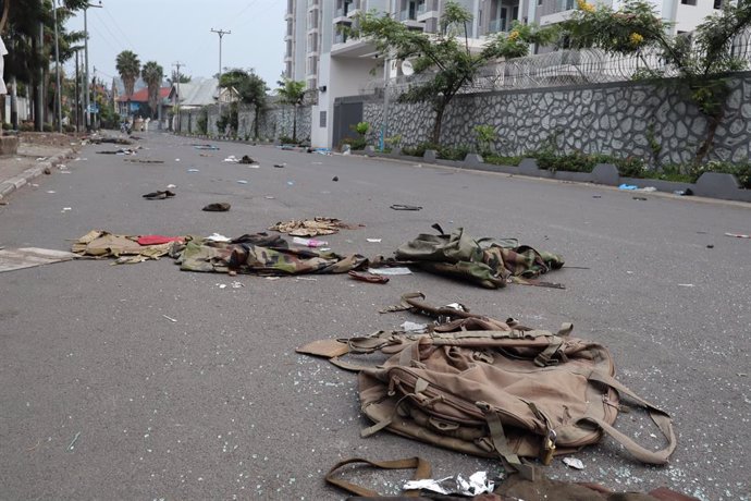 GOMA, Jan. 30, 2025  -- Photo taken on Jan. 30, 2025 shows the downtown area of Goma, North Kivu Province, Democratic Republic of the Congo (DRC). The Democratic Republic of the Congo (DRC) late Thursday rejected any dialogue with the March 23 Movement (M