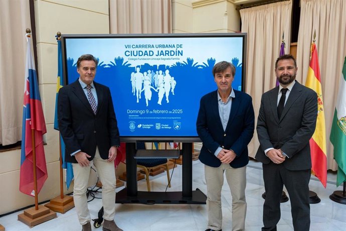 Presentación de la VII Carrera Urbana de Ciudad Jardín de Málaga, organizada por el Colegio Fundación Unicaja Sagrada Familia.
