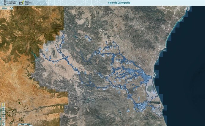 Visor de la la nova cartografia dana elaborada per la Generalitat