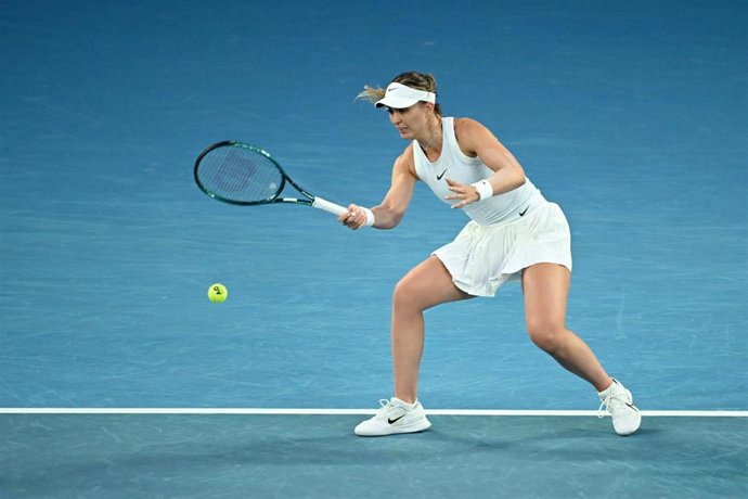 La tenista española Paula Badosa durante un partido en el Abierto de Australia 2025