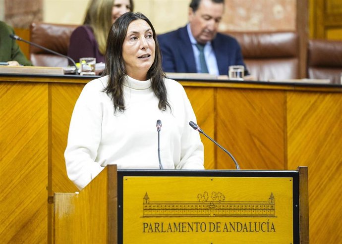 La consejera andaluza de Inclusión Social, Juventud, Familias e Igualdad, Loles López, en el Pleno del Parlamento.