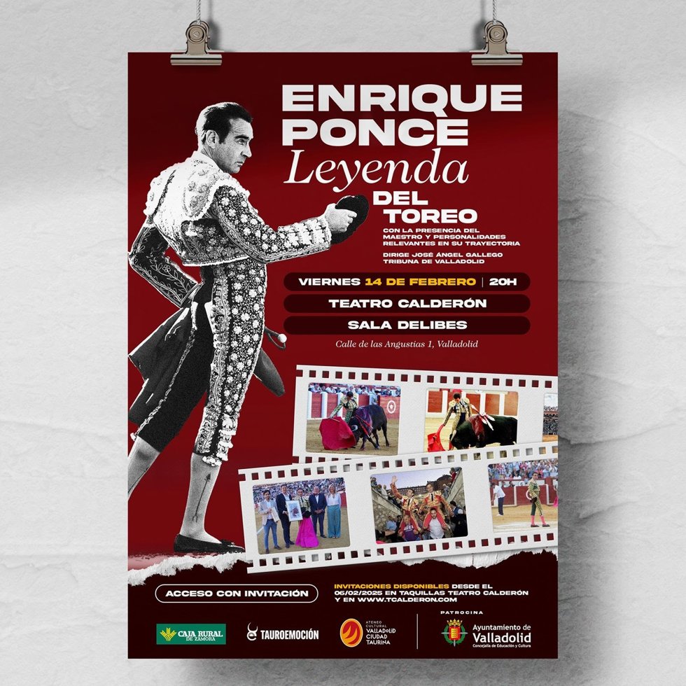 El Ateneo Cultural 'Valladolid Ciudad Taurina' reconocerá la trayectoria profesional de Enrique Ponce.