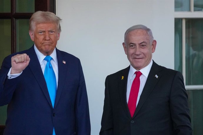El presidente de Estados Unidos, Donald Trump, recibe en la Casa Blanca al primer ministro de Israel, Benjamin Netanyahu