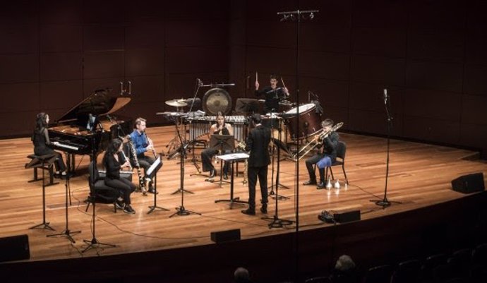 El Crossinglines Ensemble en la final del Premio Jóvenes Compositores Fundación SGAE en 2023.