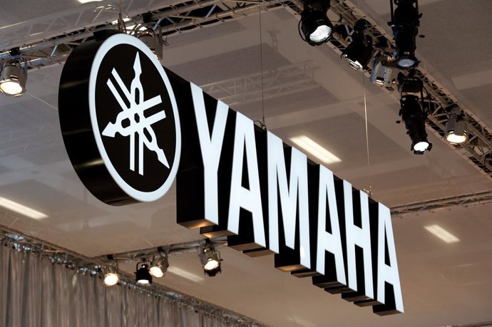 Archivo - Logo of the Japanese company 'Yamaha' is seen at the trade show for consumer electronics and home appliances 