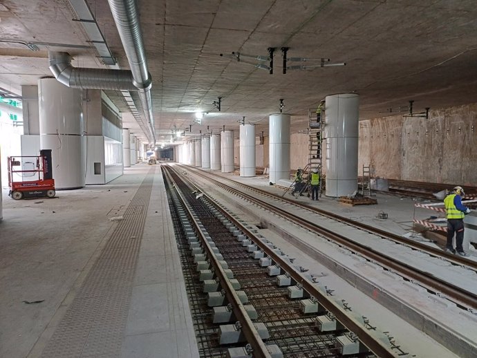 Imagen de las obras en la estación de El Carmen